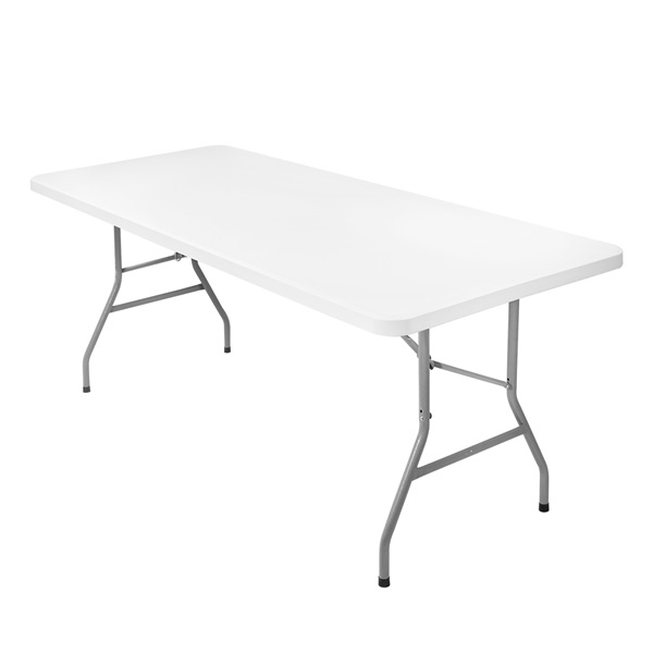 High Quality 6 Foot Portable Folding Table Hot Selling Metal Heavy Duty Fold-in-Half Design For Dining For Leisure Time