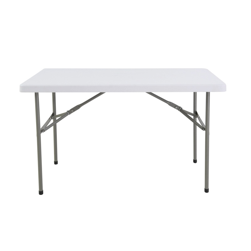 4Ft Folding Tables Portable Plastic Table Adjustable Height 4 Foot Foldable Table Fold Up Lightweight, Folding Camping Table for Indoor/Outdoor Picnic Camping
